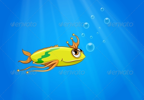 GraphicRiver A Yellow Fish Swimming under the Sea 8163184 GraphicRiver A Yellow Fish Swimming under the Sea 8163184