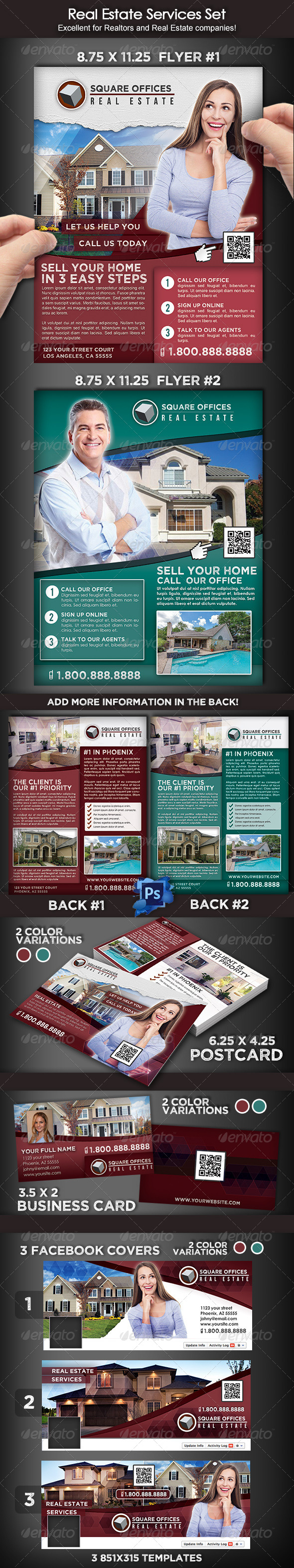 Real Estate Services Flyer Set