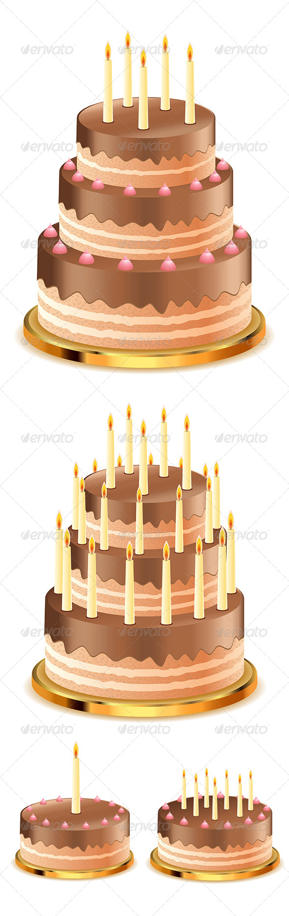 GraphicRiver Chocolate Cake with Candles 8163993 GraphicRiver Chocolate Cake with Candles 8163993