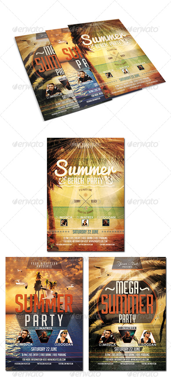 Summer Party Flyer Bundle - Clubs & Parties Events