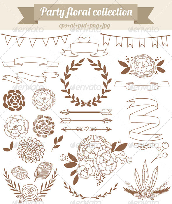 GraphicRiver Party Floral Collection 8164705 GraphicRiver Party Floral Collection 8164705