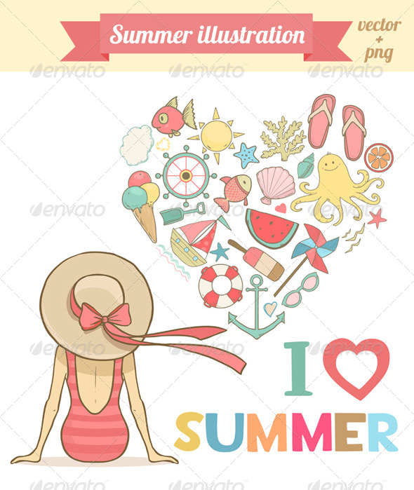 GraphicRiver Summer Illustration 8165891 GraphicRiver Summer Illustration 8165891