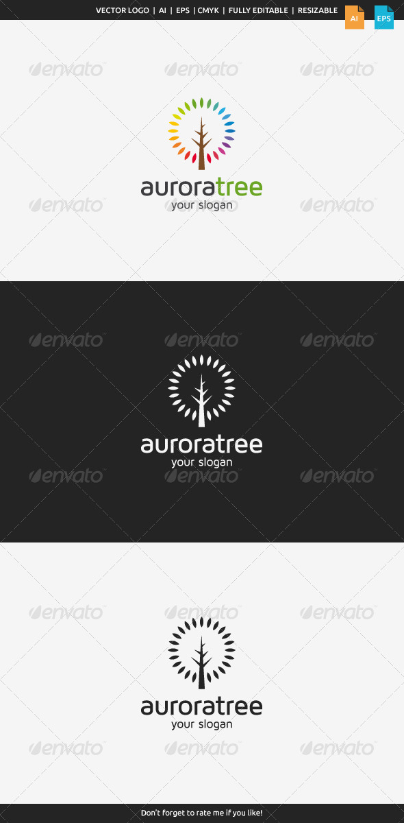 GraphicRiver Aurora Tree Logo 8165917 GraphicRiver Aurora Tree Logo 8165917
