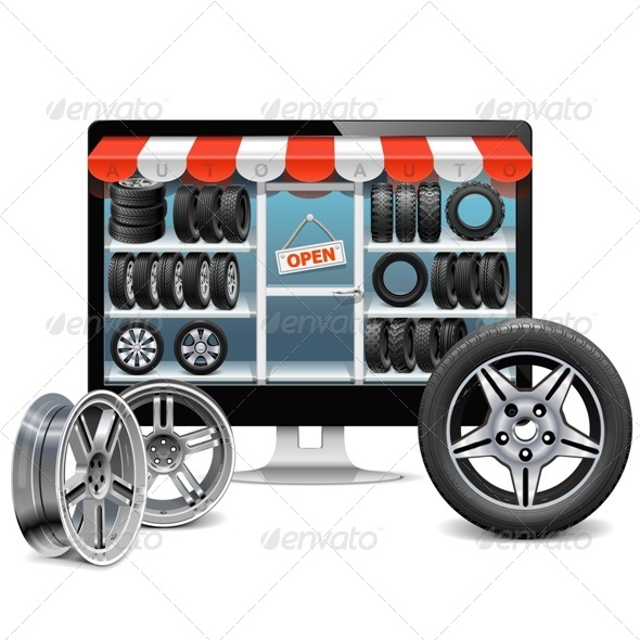 GraphicRiver Tire Shop Concept 8166549 GraphicRiver Tire Shop Concept 8166549