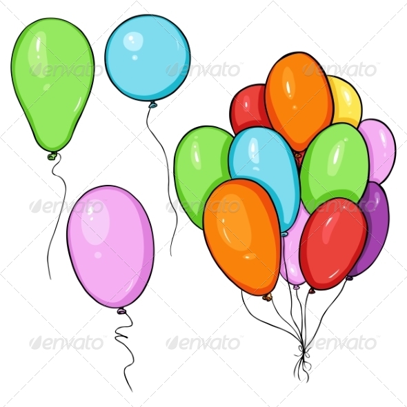 GraphicRiver Set of Cartoon Color Balloons 8166867 GraphicRiver Set of Cartoon Color Balloons 8166867
