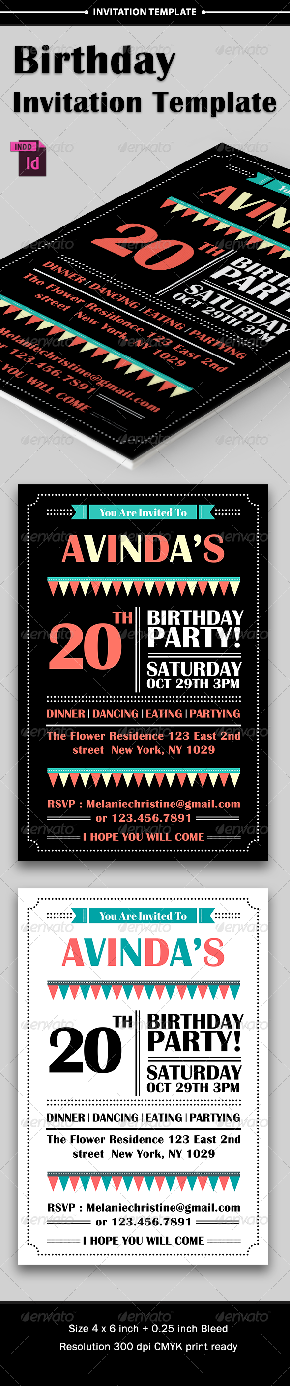 GraphicRiver Birthday Party Invitation 8167064 GraphicRiver Birthday Party Invitation 8167064