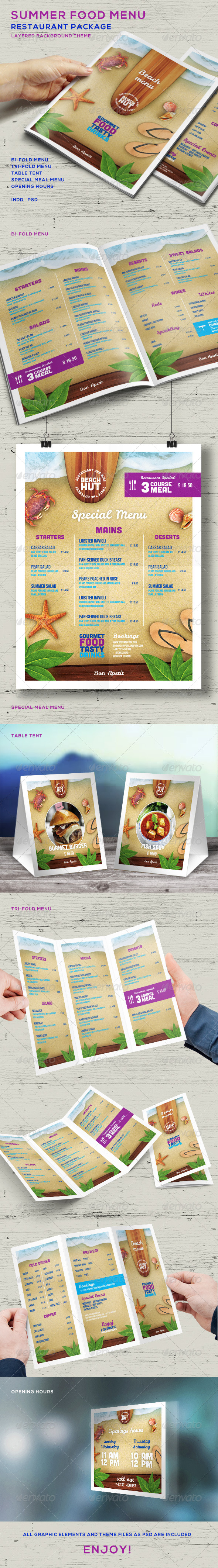 GraphicRiver Summer Food Menu Restaurant Package 8167477 GraphicRiver Summer Food Menu Restaurant Package 8167477