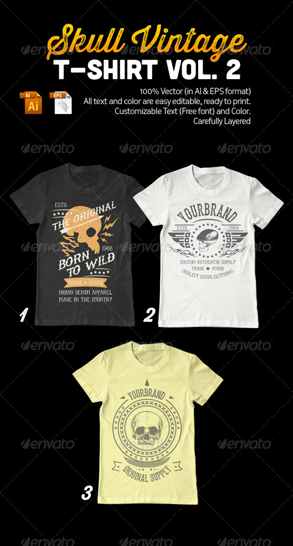 GraphicRiver Skull Vintage T-Shirt Vol 2 7917506 GraphicRiver Skull Vintage T-Shirt Vol 2 7917506