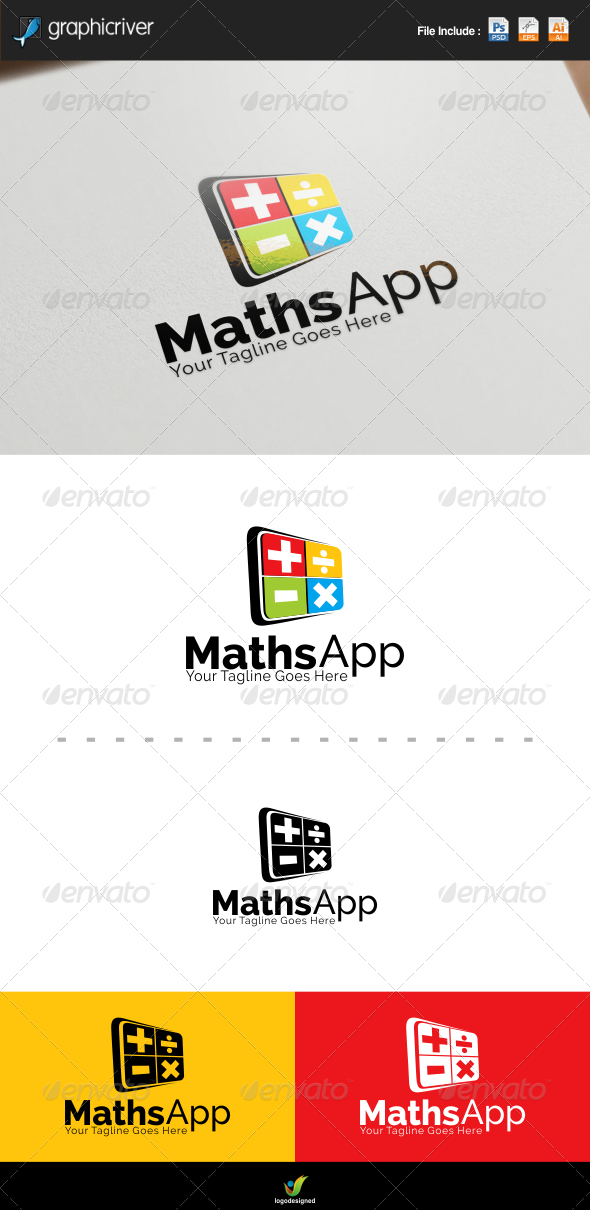 GraphicRiver Maths App Logo Template 8170882 GraphicRiver Maths App Logo Template 8170882