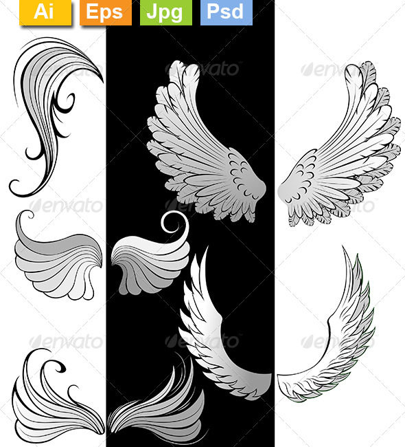 GraphicRiver Stylized Wings 8170988 GraphicRiver Stylized Wings 8170988