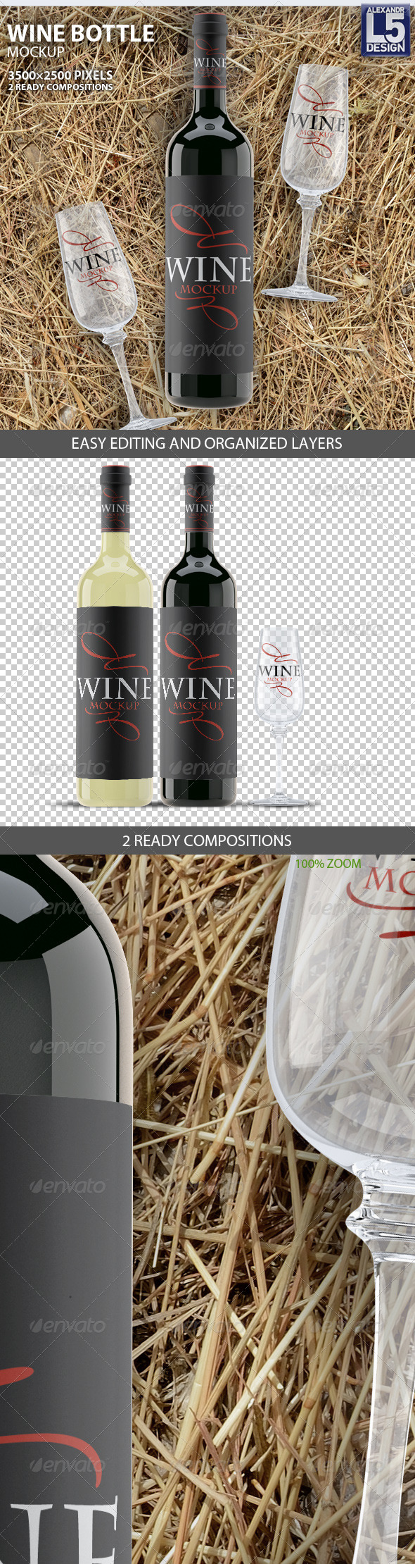 GraphicRiver Wine Bottle Mockup 8171738 GraphicRiver Wine Bottle Mockup 8171738