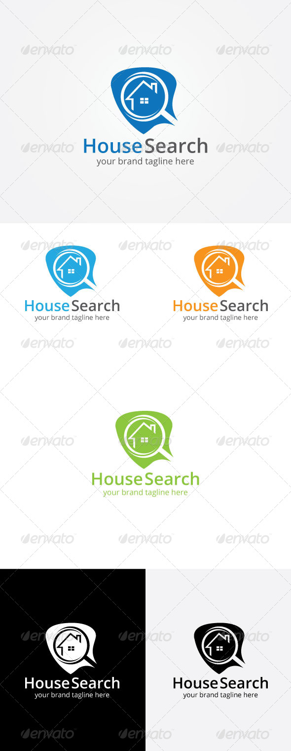 GraphicRiver House Search Logo Template 8172007 GraphicRiver House Search Logo Template 8172007