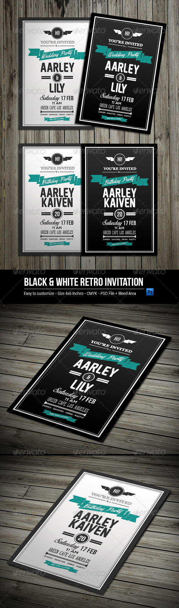 GraphicRiver Black & White Retro Invitation 8172012 GraphicRiver Black & White Retro Invitation 8172012