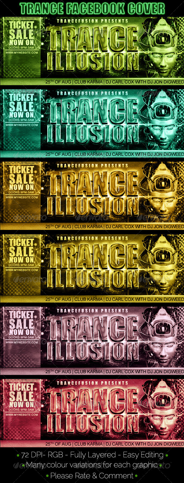 GraphicRiver Trance Themed Facebook Cover 8173543 GraphicRiver Trance Themed Facebook Cover 8173543