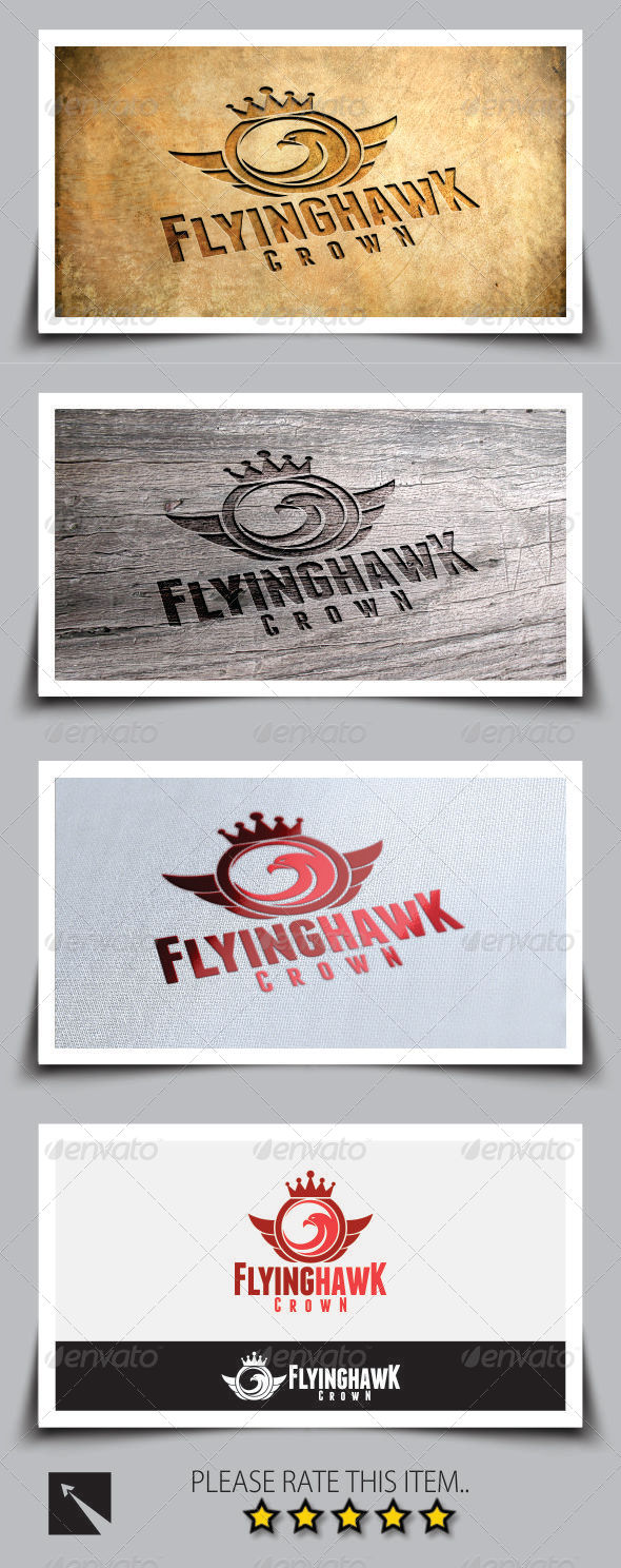 GraphicRiver Flying Hawk Crown Logo Template 8173646 GraphicRiver Flying Hawk Crown Logo Template 8173646