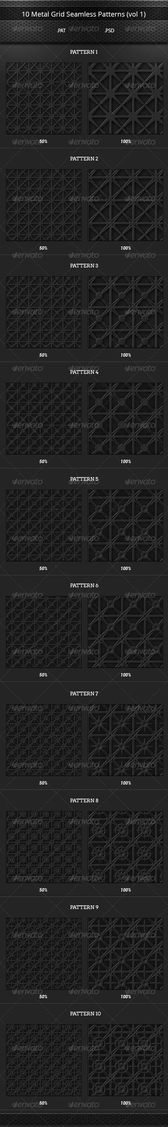 GraphicRiver 10 Metal Grid Tileable Patterns Set vol 1 8174344 GraphicRiver 10 Metal Grid Tileable Patterns Set vol 1 8174344