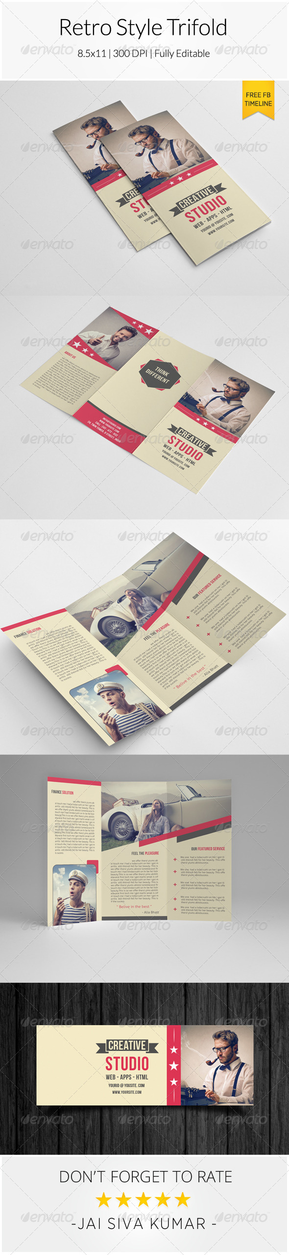 GraphicRiver Retro Style Trifold Brochure 8174601 GraphicRiver Retro Style Trifold Brochure 8174601