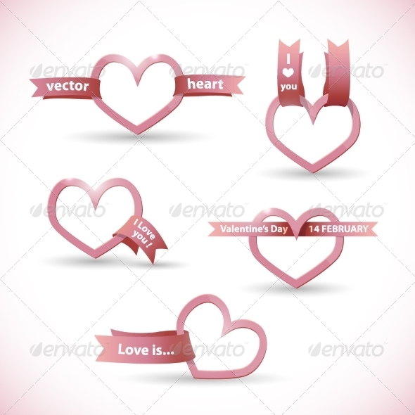 GraphicRiver Banner in the Form of a Heart with Ribbon 8174613 GraphicRiver Banner in the Form of a Heart with Ribbon 8174613