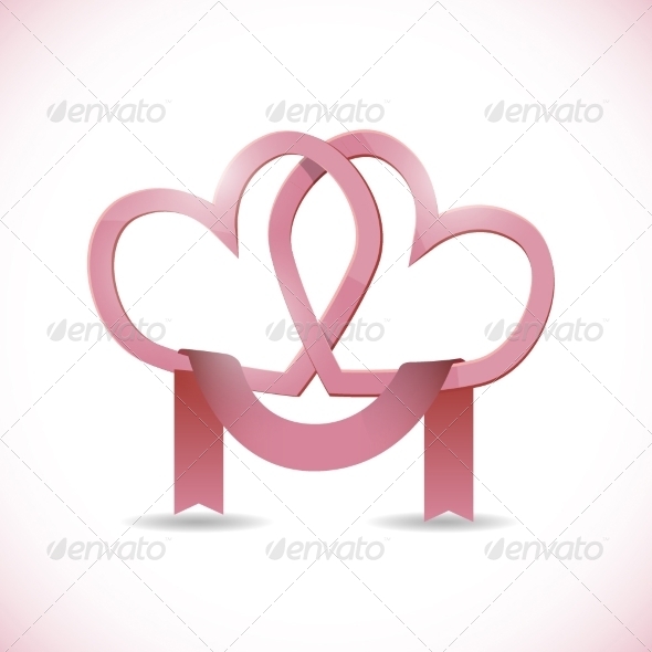 GraphicRiver Vector Banner in the Form of Two Hearts with Ribbon 8174623 GraphicRiver Vector Banner in the Form of Two Hearts with Ribbon 8174623