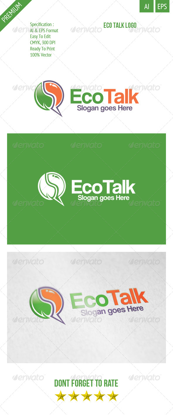 GraphicRiver Eco Talk Logo 8174631 GraphicRiver Eco Talk Logo 8174631