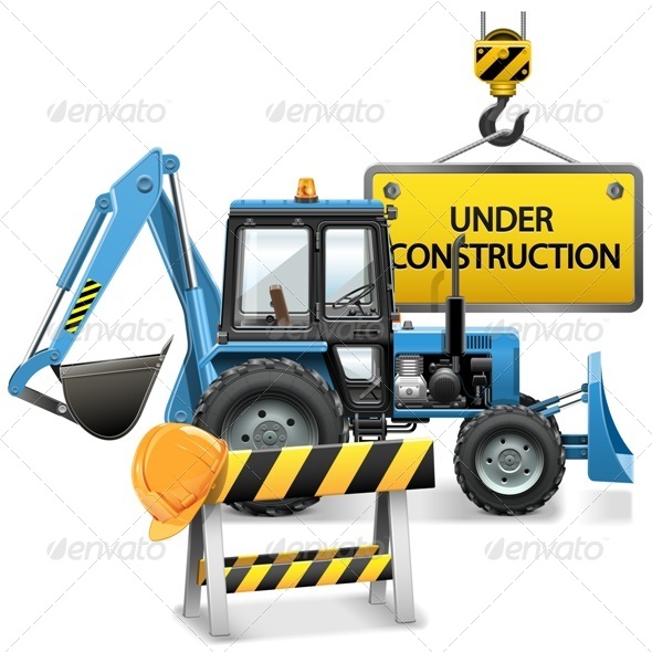GraphicRiver Under Construction Concept with Tractor 8174912 GraphicRiver Under Construction Concept with Tractor 8174912