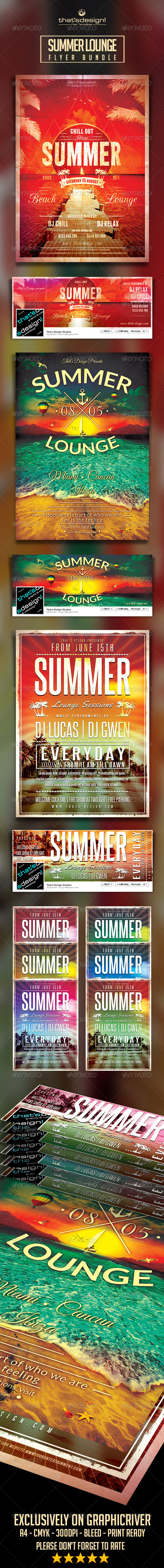 Summer Lounge Flyer Bundle (Clubs & Parties)