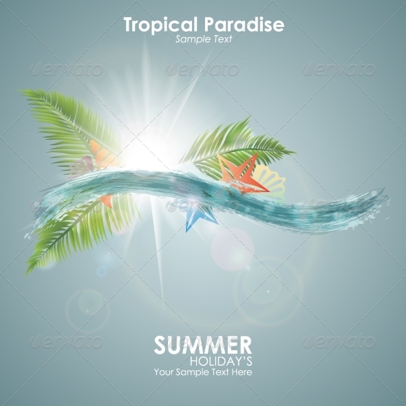 GraphicRiver Abstract Summer Background with Blue Wave 8175421 GraphicRiver Abstract Summer Background with Blue Wave 8175421