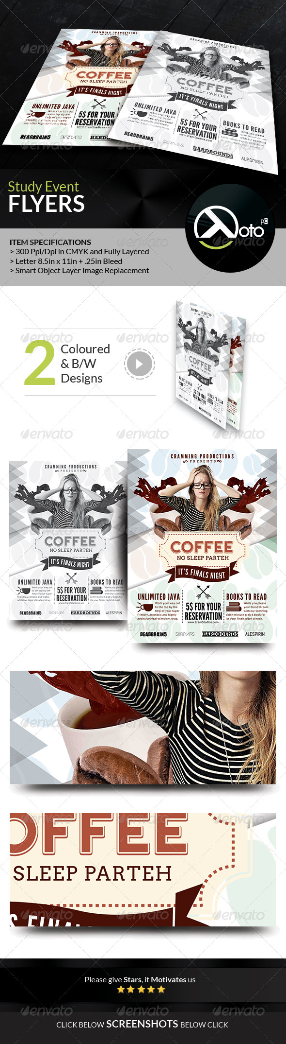 GraphicRiver Coffee Study No Sleep Event Flyer 8175723 GraphicRiver Coffee Study No Sleep Event Flyer 8175723