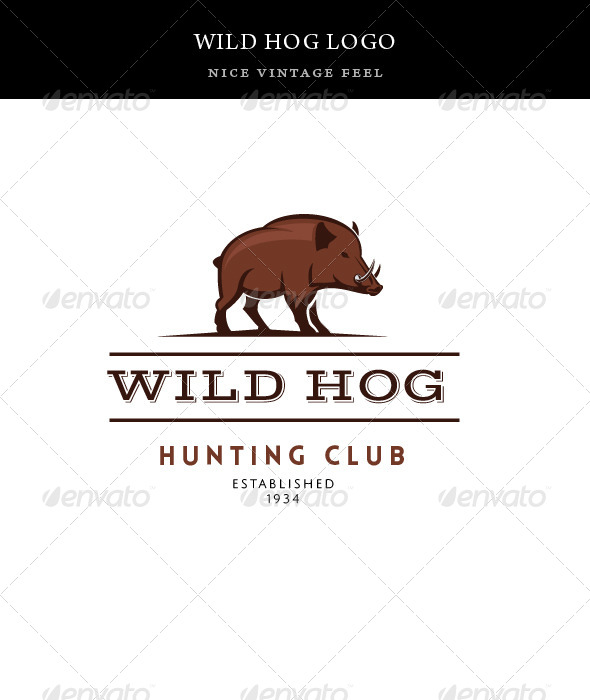 GraphicRiver Vintage Wild Hog Logo Template 8175935 GraphicRiver Vintage Wild Hog Logo Template 8175935