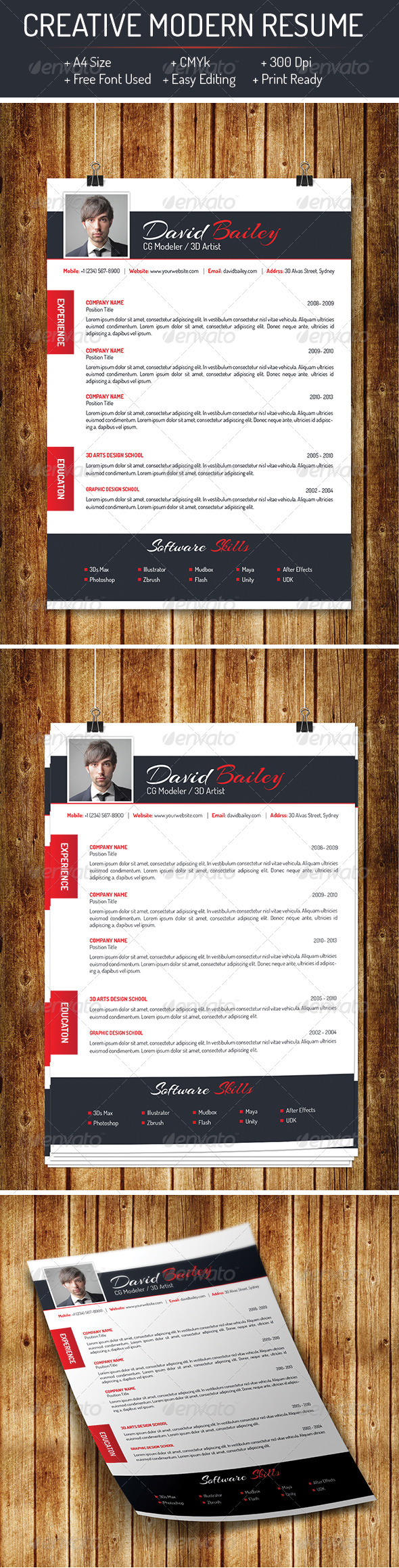 Creative Modern Resume (Print Templates)