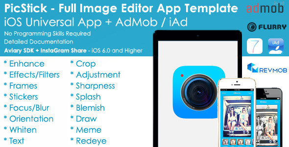 CodeCanyon PicStick iOS Photo Editor App Template & AdMob iAd 8177933 CodeCanyon PicStick iOS Photo Editor App Template & AdMob iAd 8177933