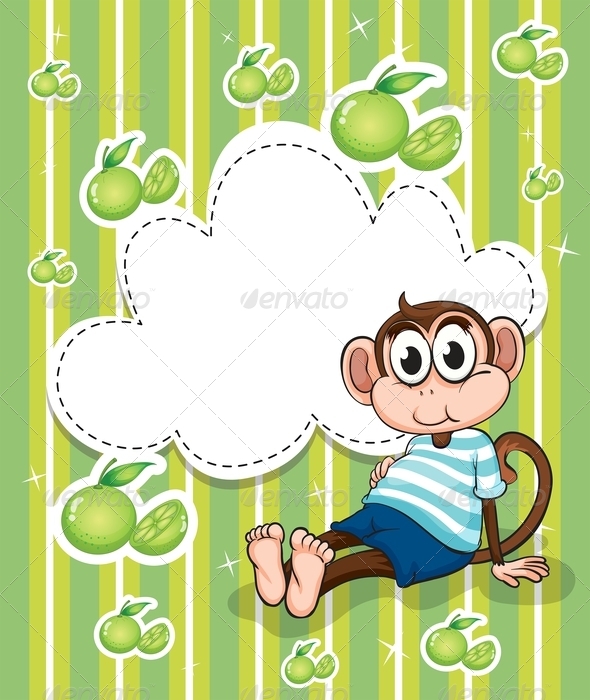 GraphicRiver Stationery with Monkey and Lime 8179209 GraphicRiver Stationery with Monkey and Lime 8179209