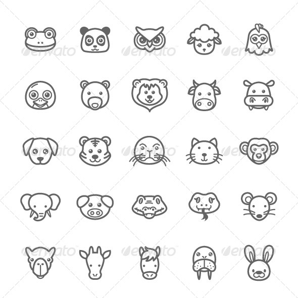 GraphicRiver 25 Outline Stroke Animal Icons 8179724 GraphicRiver 25 Outline Stroke Animal Icons 8179724