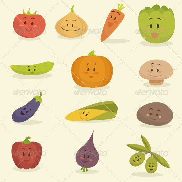 GraphicRiver Cartoon Vegetables 8179728 GraphicRiver Cartoon Vegetables 8179728