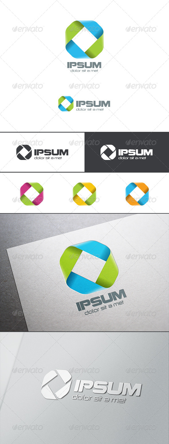 GraphicRiver Square Rhombus Ribbon Infinity Loop Logo 8179975 GraphicRiver Square Rhombus Ribbon Infinity Loop Logo 8179975