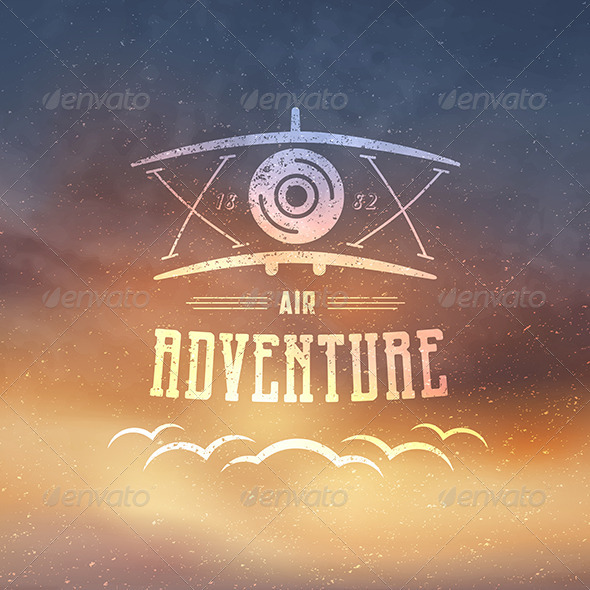 GraphicRiver Retro Airplane Badge 8179994 GraphicRiver Retro Airplane Badge 8179994