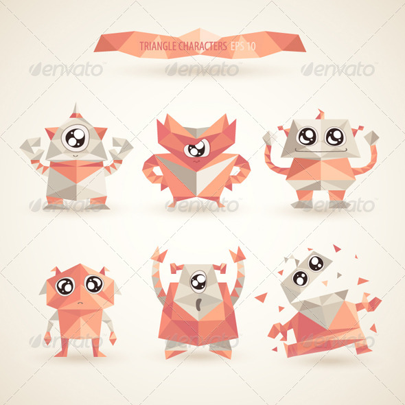 GraphicRiver Triangle Robot Characters 8180043 GraphicRiver Triangle Robot Characters 8180043
