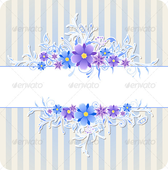 GraphicRiver Background with Blue Flowers and Strips 8181268 GraphicRiver Background with Blue Flowers and Strips 8181268