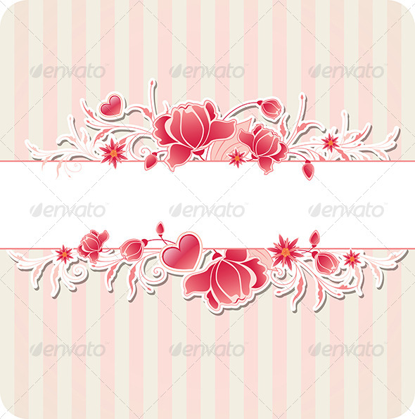 GraphicRiver Background with Red Flowers and Strips 8181570 GraphicRiver Background with Red Flowers and Strips 8181570