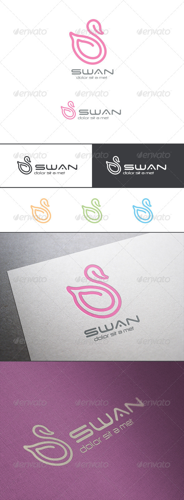 GraphicRiver Logo Swan Line Art Abstract 8181938 GraphicRiver Logo Swan Line Art Abstract 8181938