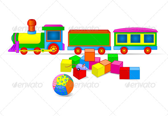 GraphicRiver Toy Train and Blocks 8182686 GraphicRiver Toy Train and Blocks 8182686
