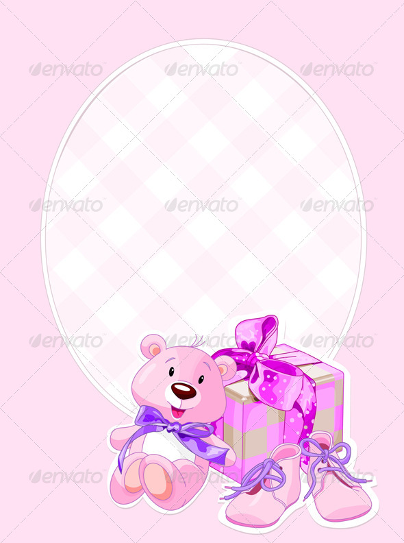GraphicRiver Baby Girl Arrival Card 8182701 GraphicRiver Baby Girl Arrival Card 8182701
