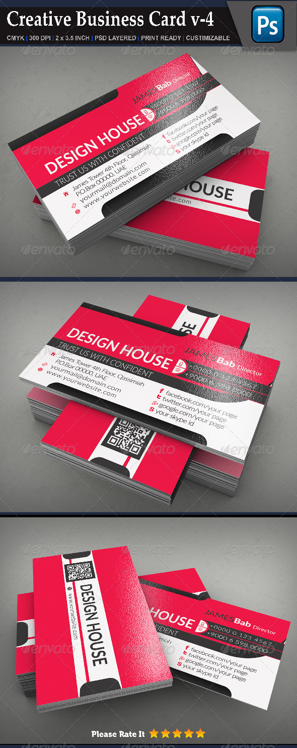 GraphicRiver Creative Business Card v-4 8183780 GraphicRiver Creative Business Card v-4 8183780