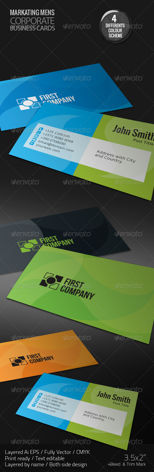 GraphicRiver First Company Corporate Business Cards 8184079 GraphicRiver First Company Corporate Business Cards 8184079