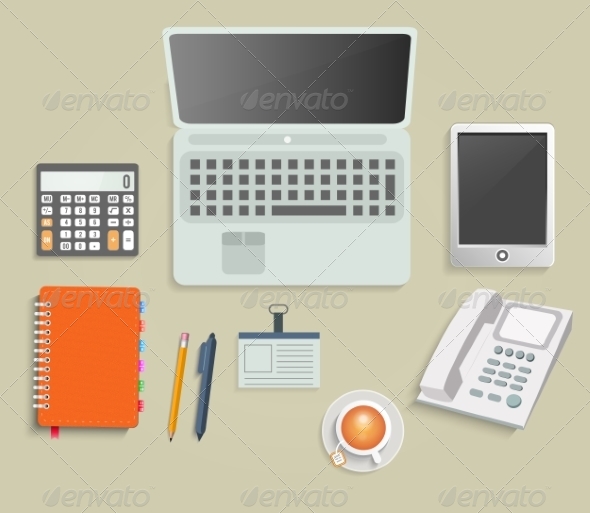 GraphicRiver Office Equipment on Table 8184263 GraphicRiver Office Equipment on Table 8184263