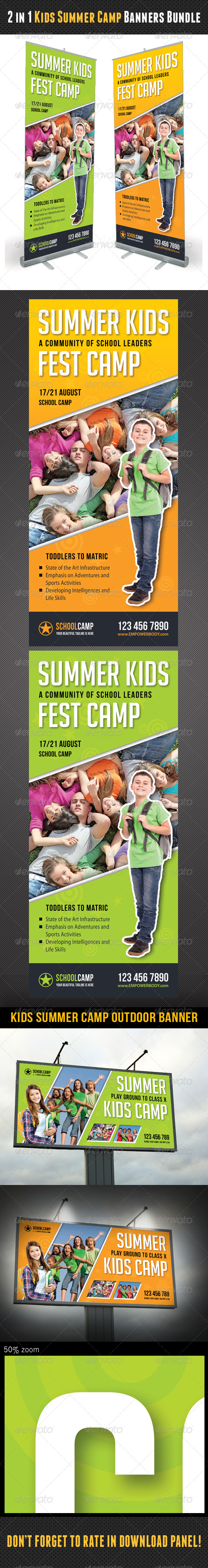 GraphicRiver 2 in 1 Kids Summer Camp Banners Bundle 8184887 GraphicRiver 2 in 1 Kids Summer Camp Banners Bundle 8184887