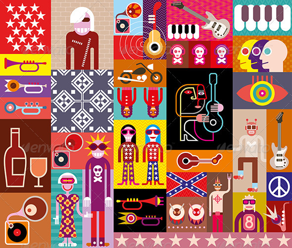 Rock Music Collage Rock Music Collage