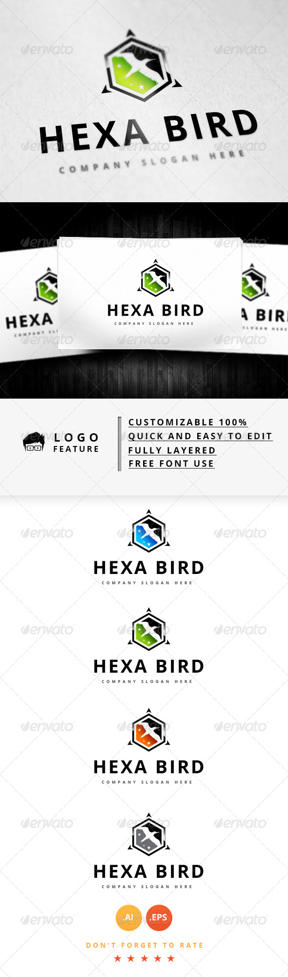GraphicRiver Hexa Bird Logo 8187814 GraphicRiver Hexa Bird Logo 8187814