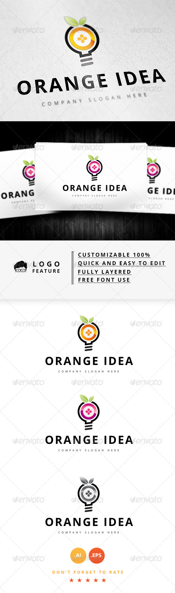 GraphicRiver Orange Idea Logo 8187840 GraphicRiver Orange Idea Logo 8187840