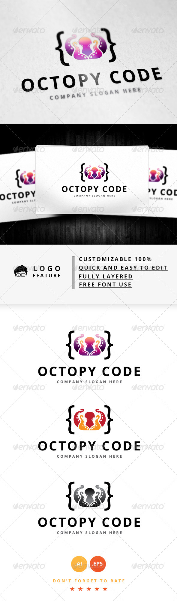 GraphicRiver Octopy Code Logo 8187860 GraphicRiver Octopy Code Logo 8187860
